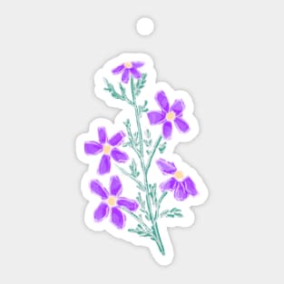 Handrawn flower purple daisy (best in black) Sticker